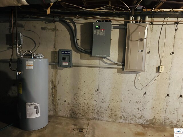 45869 E Hwy, Milan, MO 63556 - utility room featuring water heater and electric panel