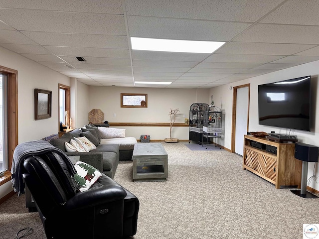 32291 Barclay Loop, Warsaw, MO 65355 - carpeted living room with a drop ceiling and baseboards