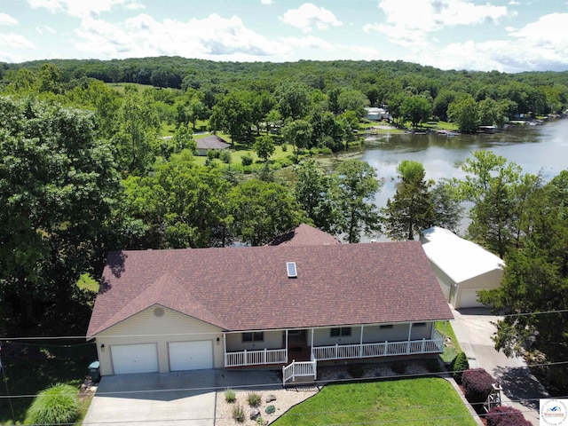 32291 Barclay Loop, Warsaw, MO 65355 - view from above of property with a forest and a large body of water
