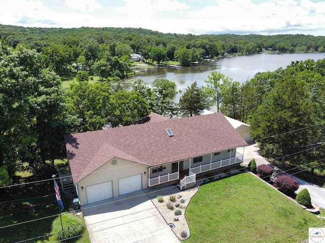 32291 Barclay Loop, Warsaw, MO 65355 - aerial view of property and surrounding area featuring a forest and a large body of water