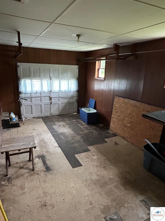 1511 Polk St, Warsaw, MO 65355 - garage with wooden walls