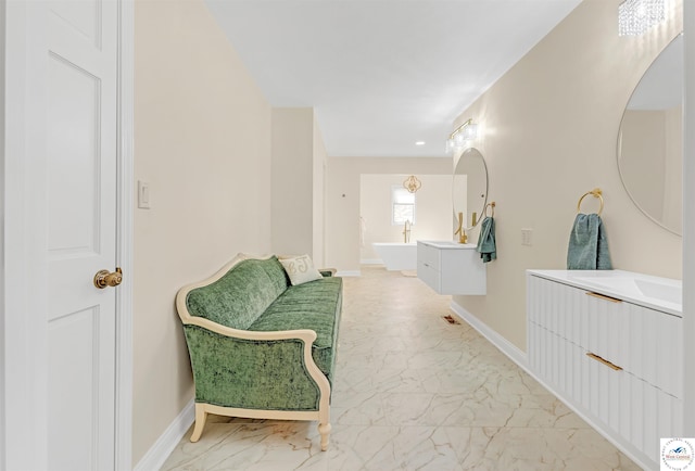 1715 Sycamore Dr, Sedalia, MO 65301 - sitting room with baseboards, recessed lighting, and marble finish floor