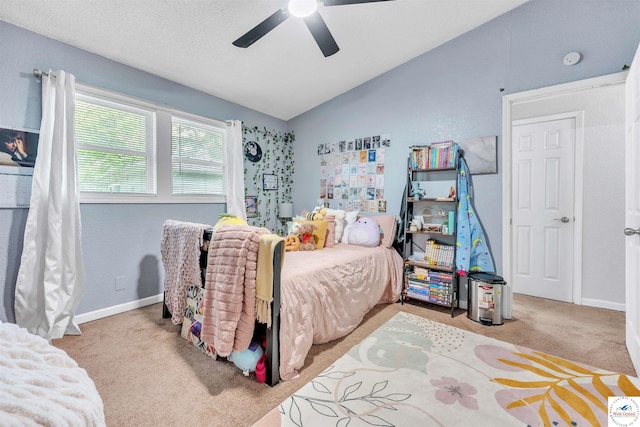 2510 Stephenson Ave, Sedalia, MO 65301 - bedroom featuring lofted ceiling, carpet floors, baseboards, and a ceiling fan