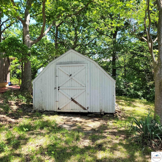 view of shed