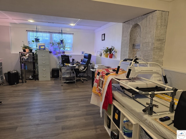 1010 NW Scenic Dr, Grain Valley, MO 64029 - office space featuring dark wood finished floors