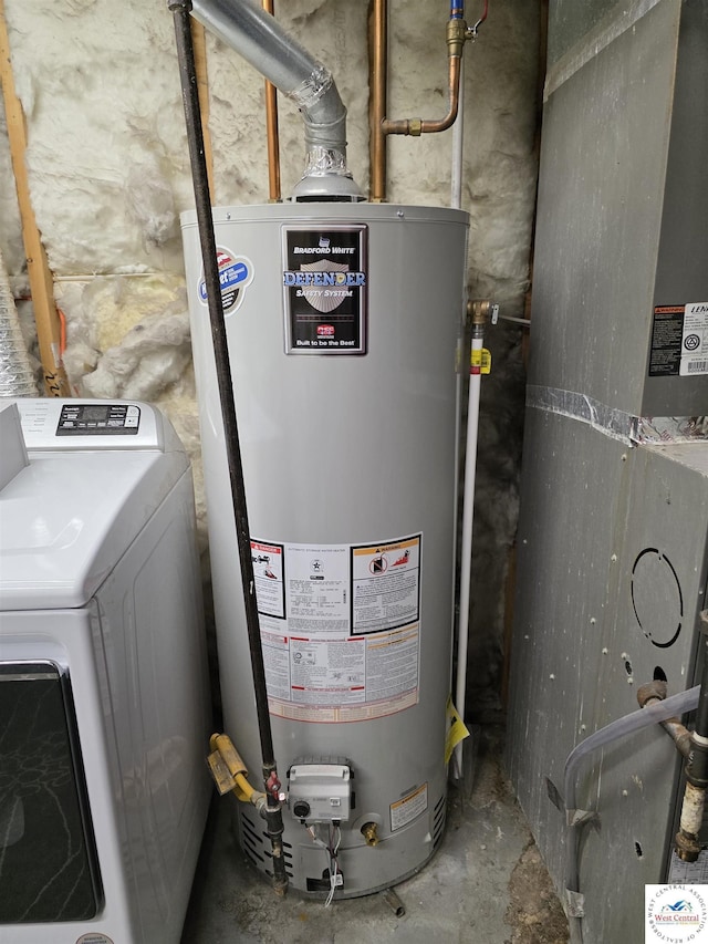 1010 NW Scenic Dr, Grain Valley, MO 64029 - utilities featuring washer / dryer, gas water heater, and heating unit