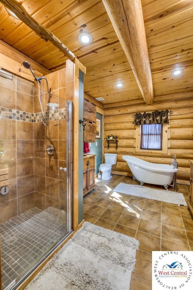 1244 SW 101st Rd, Chilhowee, MO 64733 - living area with wooden ceiling, light wood finished floors, and vaulted ceiling