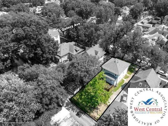 drone / aerial view with a residential view
