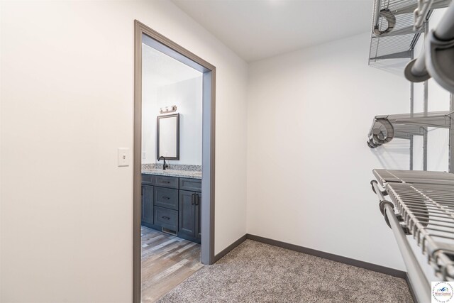 704 E 16th St, Sedalia, MO 65301 - spacious closet with a sink and light carpet