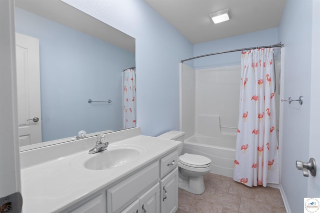 3375 Cedar St, Sedalia, MO 65301 - bathroom featuring vanity, shower / tub combo, and tile patterned flooring