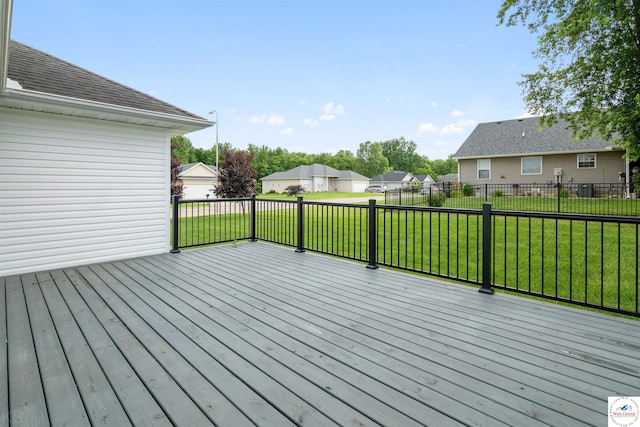3375 Cedar St, Sedalia, MO 65301 - wooden deck featuring a residential view and a fenced backyard