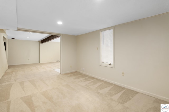 5900 Apple Rd, Sedalia, MO 65301 - finished below grade area with light colored carpet, recessed lighting, and baseboards