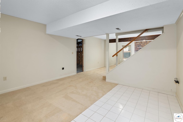 5900 Apple Rd, Sedalia, MO 65301 - basement featuring baseboards, stairs, and carpet floors