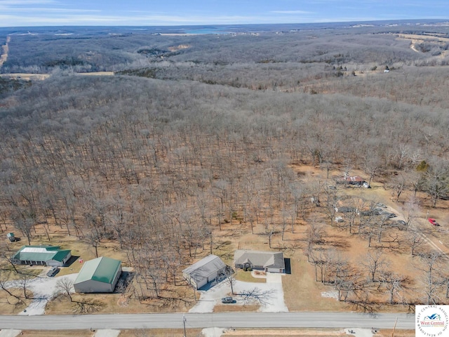 21439 Lost Rd, Warsaw, MO 65355 - aerial view featuring a view of trees