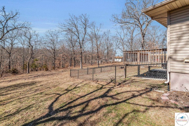 21439 Lost Rd, Warsaw, MO 65355 - view of yard featuring a wooden deck and fence