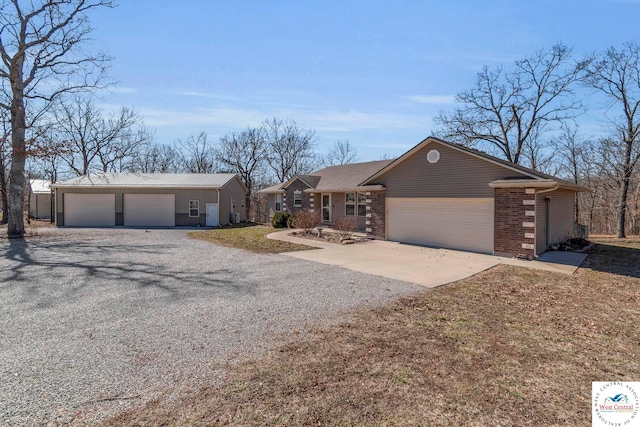 21439 Lost Rd, Warsaw, MO 65355 - ranch-style home with gravel driveway and brick siding