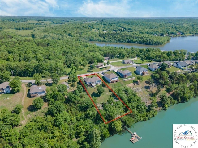 22714 Lake Dr, Warsaw, MO 65355 - aerial view of property's location featuring property boundaries highlighted