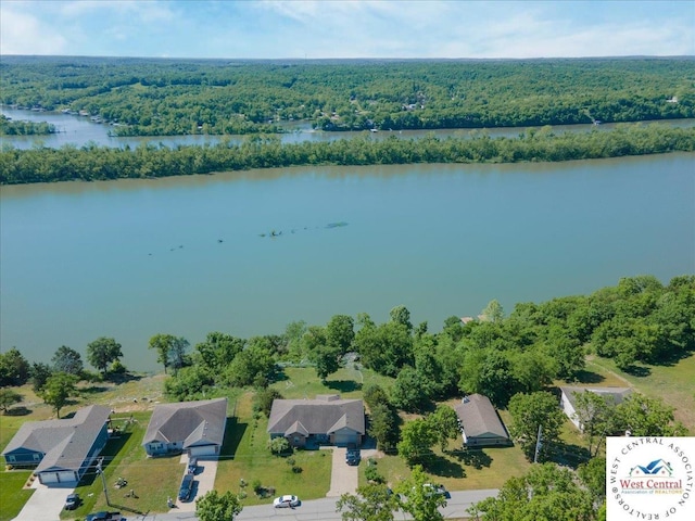 22714 Lake Dr, Warsaw, MO 65355 - drone / aerial view of a nearby body of water and a forest