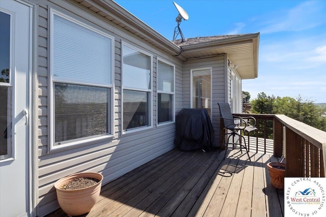 22714 Lake Dr, Warsaw, MO 65355 - wooden deck featuring a grill
