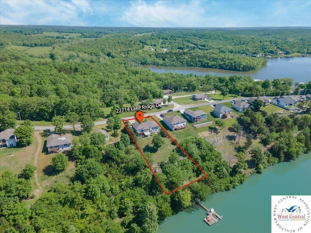 22714 Lake Dr, Warsaw, MO 65355 - view of property location with a nearby body of water and property boundaries highlighted