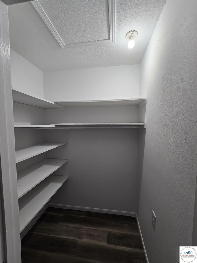 206 N Ohio St, Chilhowee, MO 64733 - spacious closet featuring wood finished floors and attic access