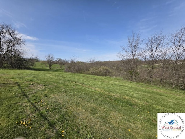 view of yard with a rural view