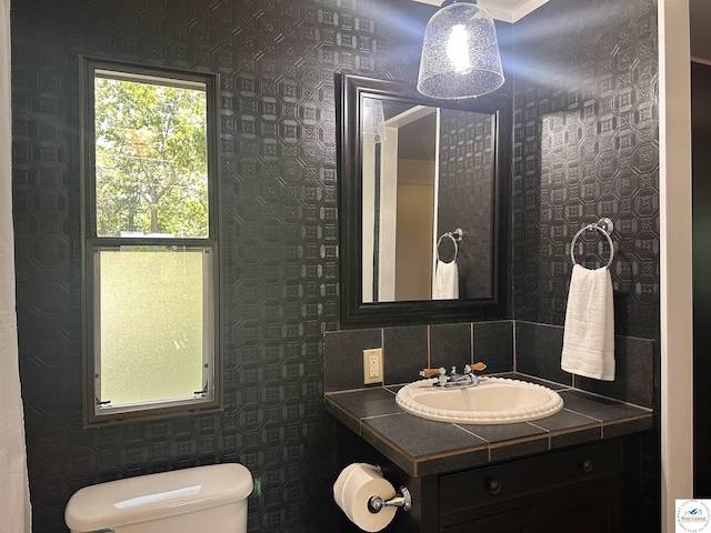 25609 Honey Bear Loop, Warsaw, MO 65355 - bathroom featuring vanity and wallpapered walls