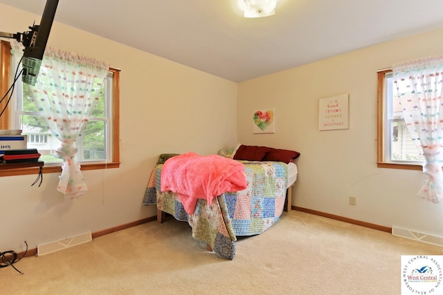 904 Leone Ave, Sedalia, MO 65301 - bedroom featuring carpet flooring, visible vents, and multiple windows