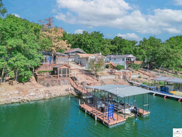 28174 Apex Ave, Warsaw, MO 65355 - dock featuring stairway and a deck with water view