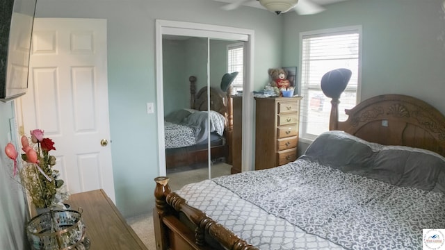252 Shawn Ave, Lincoln, MO 65338 - carpeted bedroom with a closet and ceiling fan