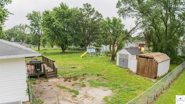252 Shawn Ave, Lincoln, MO 65338 - view of yard with a playground and a deck