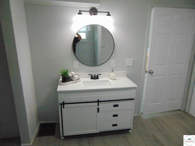 311 N Water St, Clinton, MO 64735 - bathroom with wood finished floors and vanity