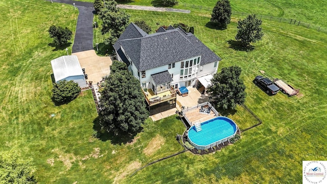 414 S Borgman Rd, Buckner, MO 64016 - view from above of property with a pool area