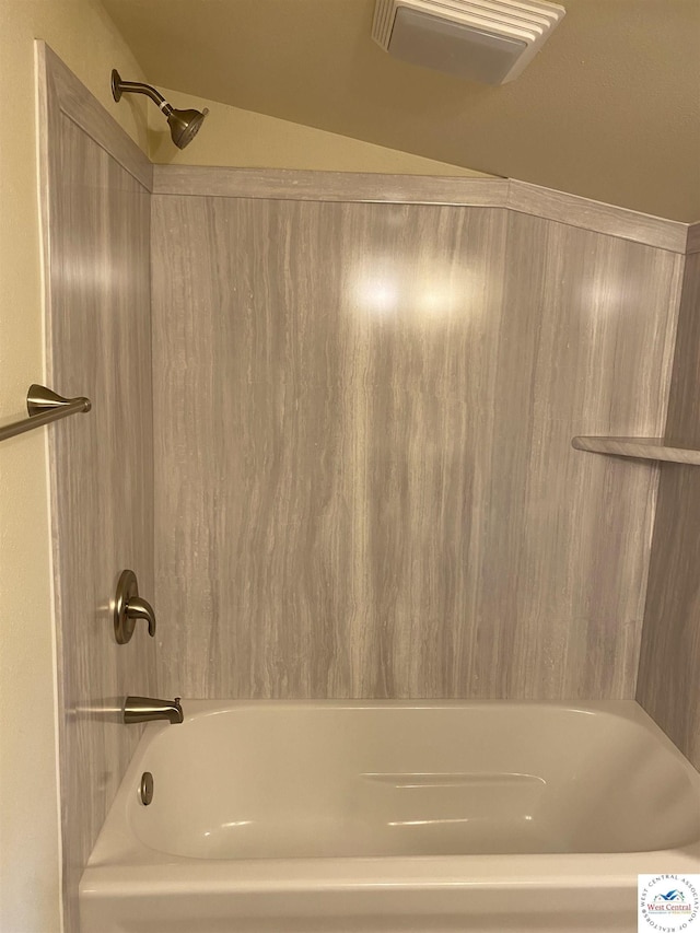 full bath with visible vents and tub / shower combination