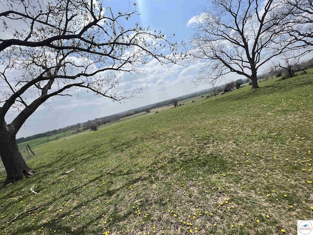 view of yard with a rural view