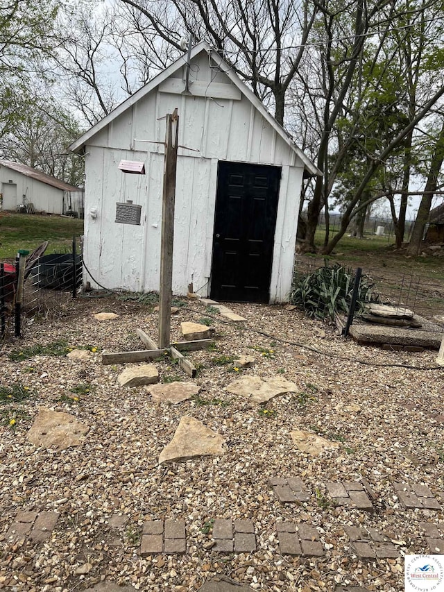 view of shed