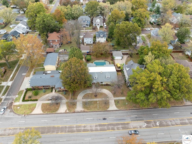 bird's eye view with a residential view