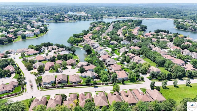 4517 NE Fairway Homes Dr, Lees Summit, MO 64064 - aerial view of residential area featuring a large body of water