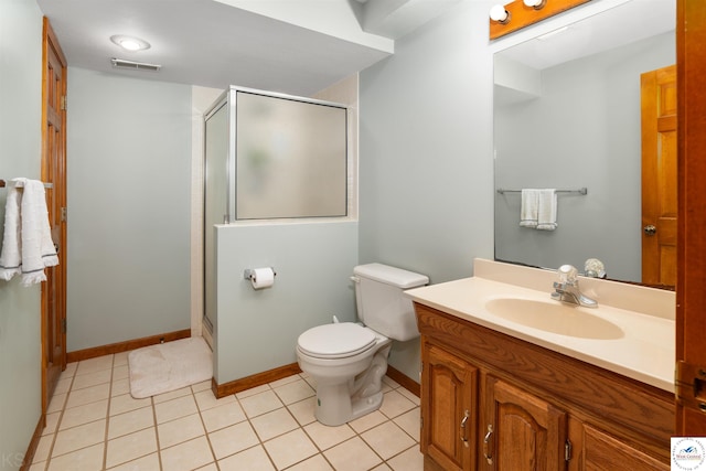 2105 Stonewood Cir, Sedalia, MO 65301 - bathroom featuring vanity, a stall shower, and tile patterned flooring