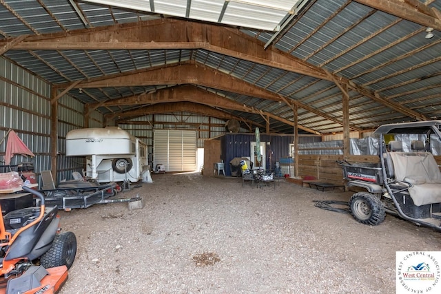 24401 Black Hawk Trl, Cole Camp, MO 65325 - garage with metal wall