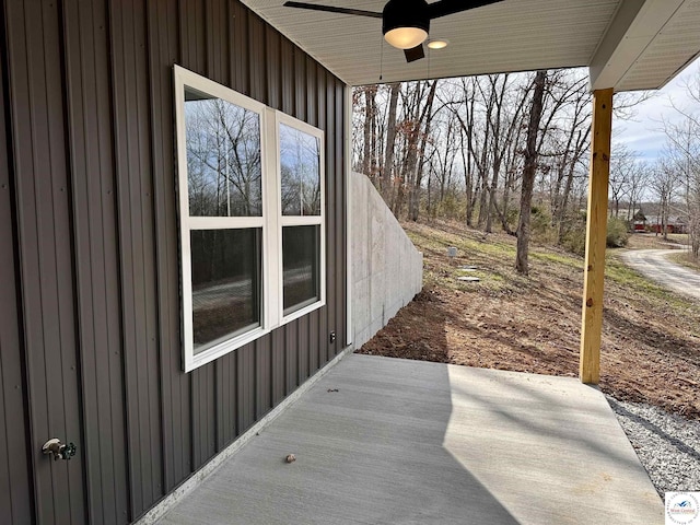 view of patio / terrace featuring a ceiling fan