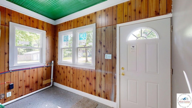 401 N Prospect St, Sedalia, MO 65301 - foyer with wood walls and baseboards
