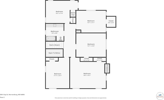 309 E Gay St, Warrensburg, MO 64093 - view of room layout