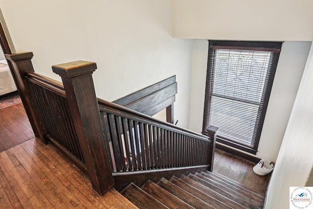 309 E Gay St, Warrensburg, MO 64093 - stairway with hardwood / wood-style floors