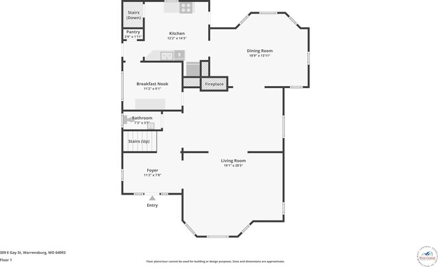 309 E Gay St, Warrensburg, MO 64093 - view of room layout