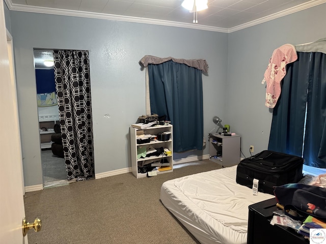 405 W 4th St, Sedalia, MO 65301 - bedroom featuring crown molding, baseboards, and carpet floors