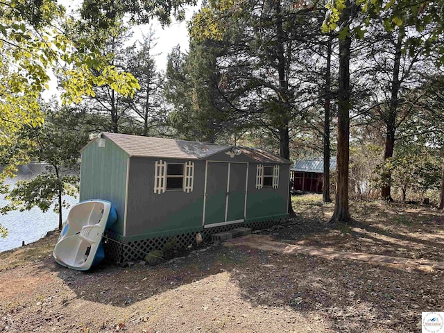 view of shed