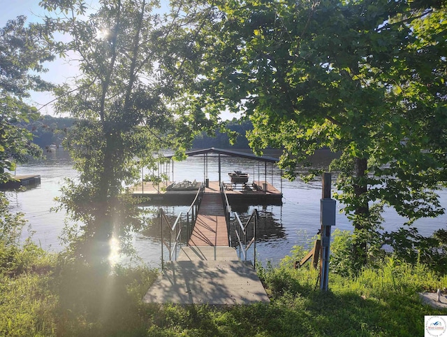29620 Blue Grass Rd, Edwards, MO 65326 - dock featuring a water view and boat lift