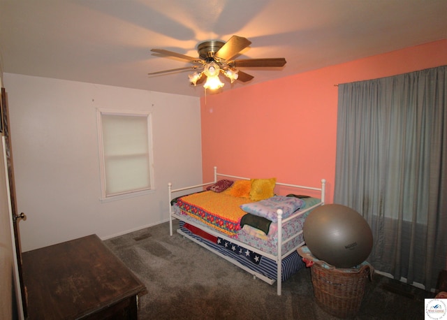101 Lakeveiw Dr, Windsor, MO 65360 - carpeted bedroom featuring a ceiling fan