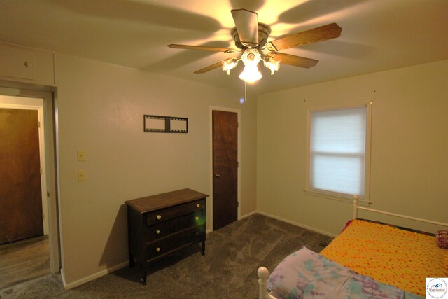 101 Lakeveiw Dr, Windsor, MO 65360 - carpeted bedroom featuring baseboards and a ceiling fan